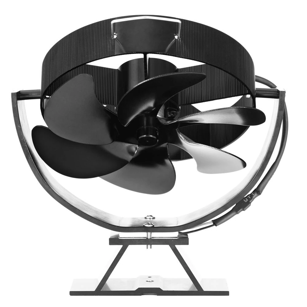 (image for) 6 Blade Wood Burner Fireplace Fan Mini Heat Powered Stove Fan Eco-fan Quiet Home Efficient Heat Distribution