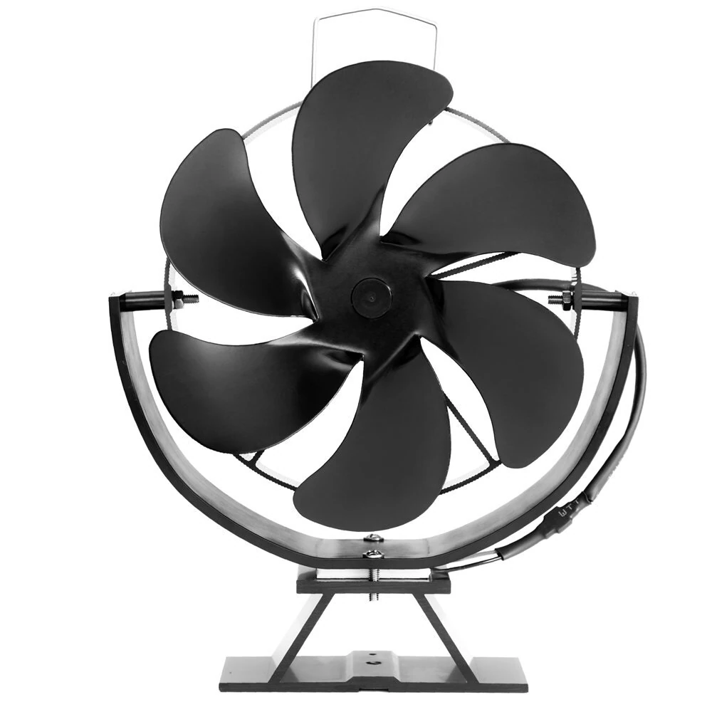(image for) 6 Blade Wood Burner Fireplace Fan Mini Heat Powered Stove Fan Eco-fan Quiet Home Efficient Heat Distribution