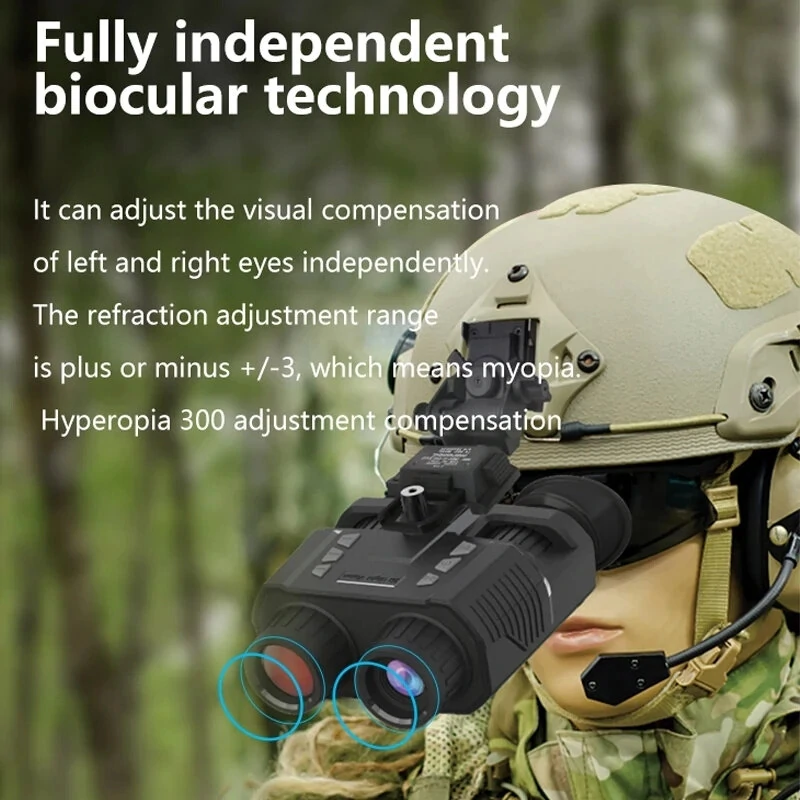 (image for) NV8000 3D Night Vision Binoculars Goggles Infrared Digital Head Mount Built-in Battery Rechargeable Camping Equipment